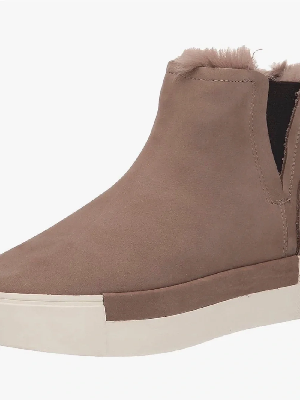 J Slides Olive Brown Slip-On Ankle Booties with White Sole